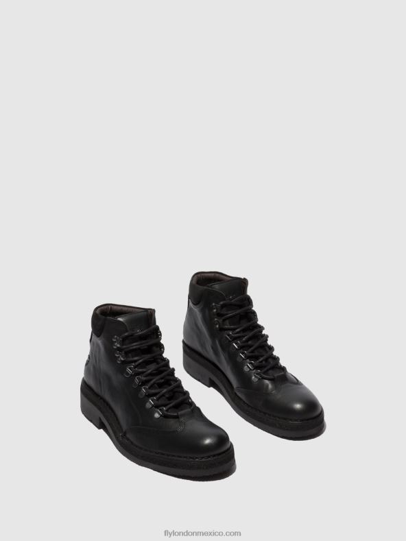 bio/gamuza de aceite (vegetal) negro 2LT8B808 botines con cordones reus075 Fly London hombres