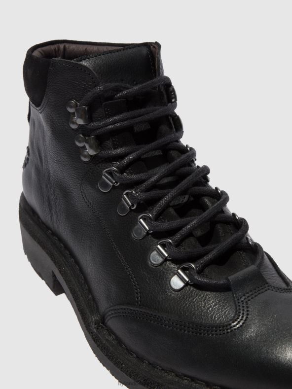 bio/gamuza de aceite (vegetal) negro 2LT8B808 botines con cordones reus075 Fly London hombres