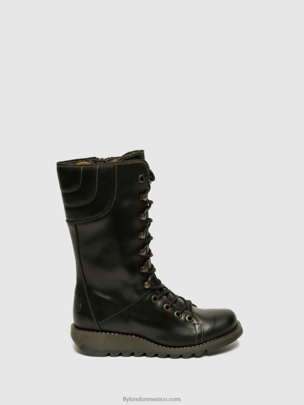 negro 2LT8B666 zapatos cuña ster768 Fly London mujer