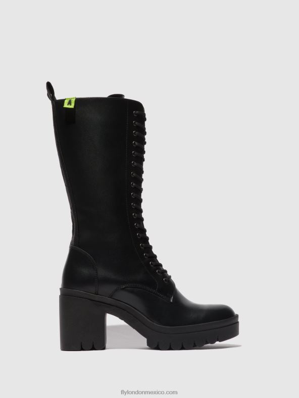 tunder negro (suela negra) 2LT8B314 botas con cordones taly884 Fly London mujer