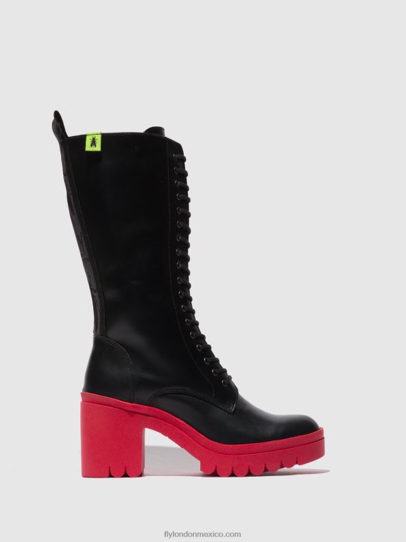 tunder negro (suela roja) 2LT8B315 botas con cordones taly884 Fly London mujer