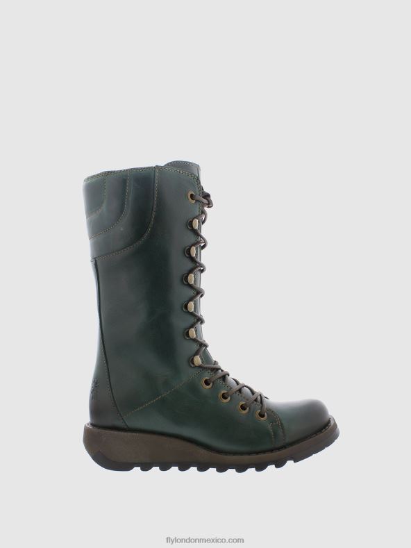verde 2LT8B288 botas con cordones Fly London mujer