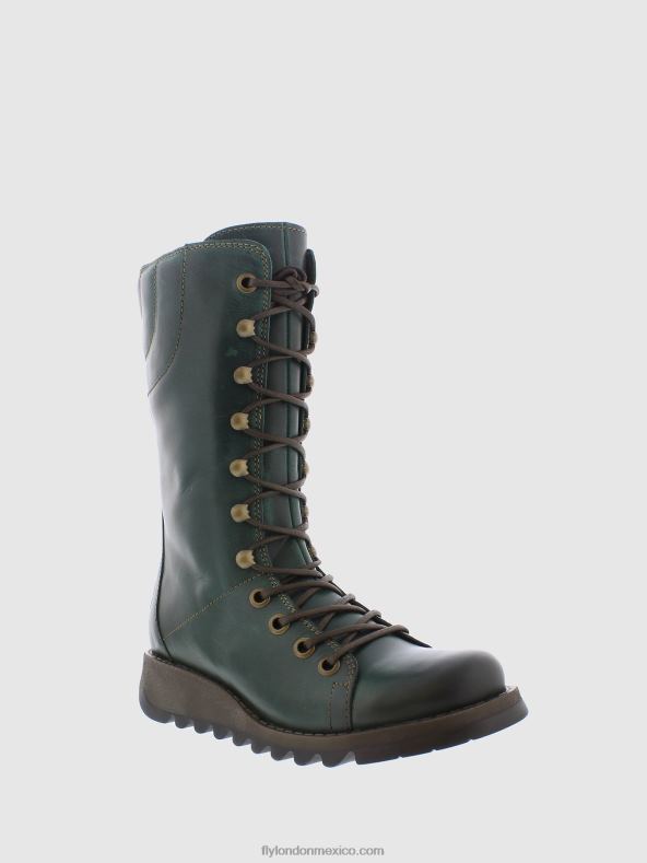 verde 2LT8B288 botas con cordones Fly London mujer