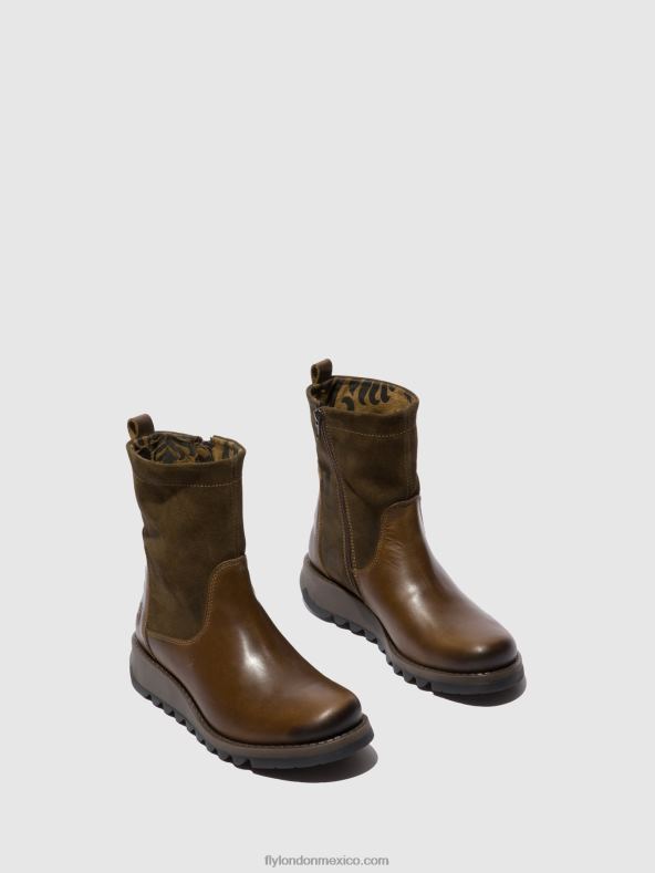 alfombra/gamuza aceite oliva/sludge 2LT8B318 botas con cremallera sauk794 Fly London mujer