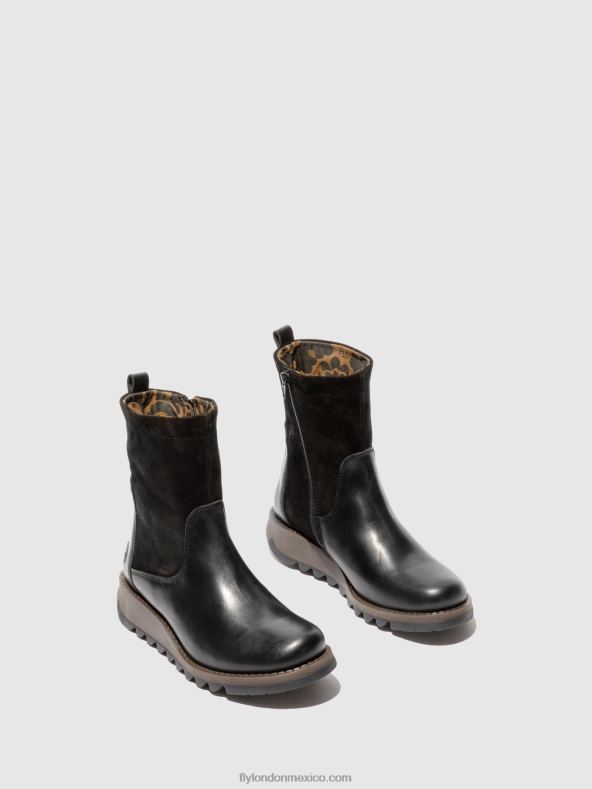 alfombra/gamuza negra 2LT8B319 botas con cremallera sauk794 Fly London mujer