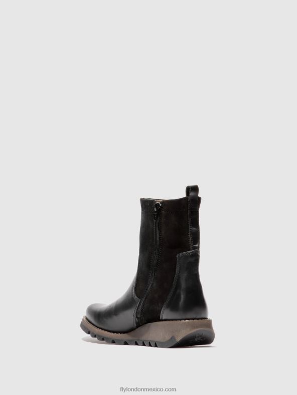 alfombra/gamuza negra 2LT8B319 botas con cremallera sauk794 Fly London mujer