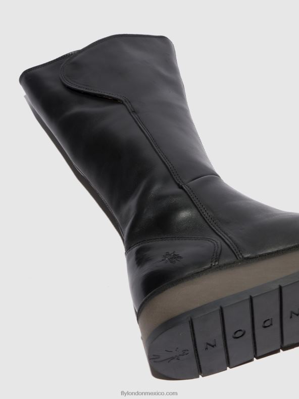 alfombra negra 2LT8B339 botas con cremallera rhea042 Fly London mujer