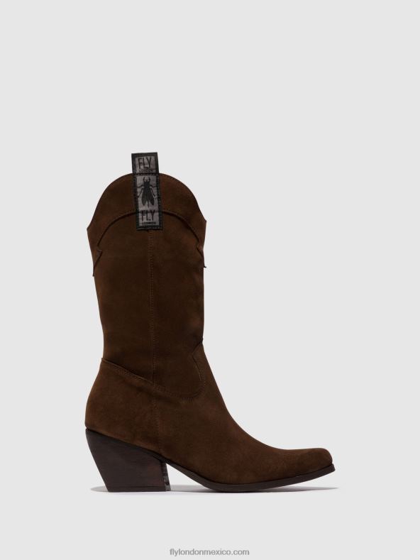 chocolate 2LT8B293 botas con cremallera teke906 Fly London mujer