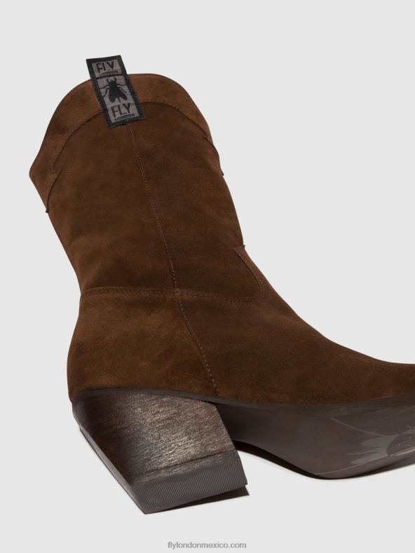chocolate 2LT8B293 botas con cremallera teke906 Fly London mujer