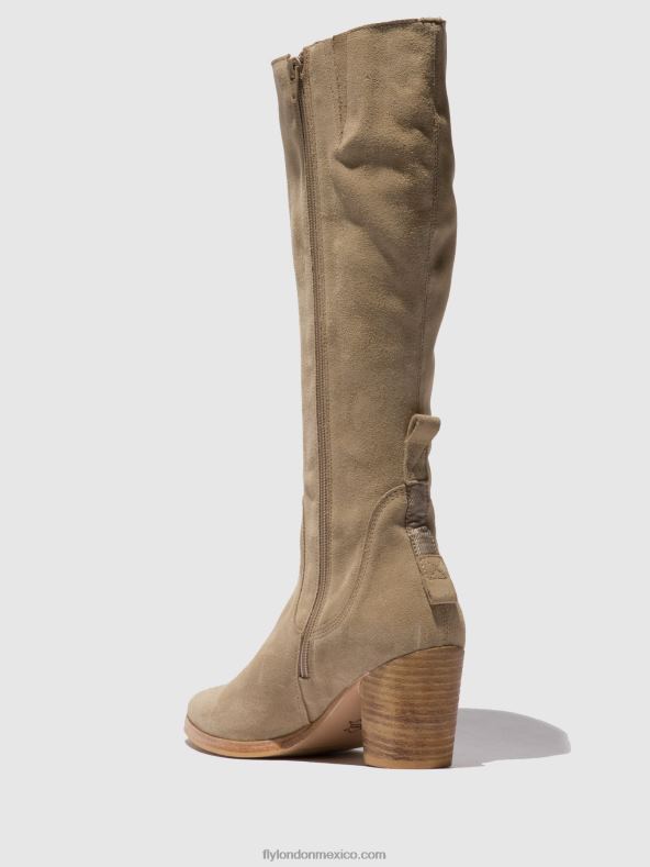 crema de gamuza 2LT8B326 botas con cremallera ames826 Fly London mujer
