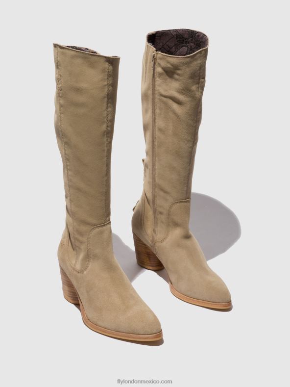 crema de gamuza 2LT8B326 botas con cremallera ames826 Fly London mujer