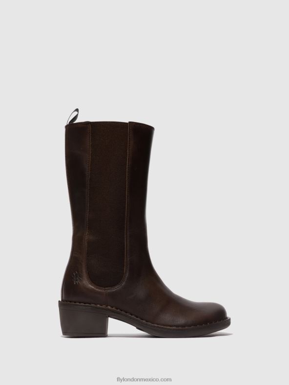 dk marrón 2LT8B303 botas con cremallera mada081 Fly London mujer
