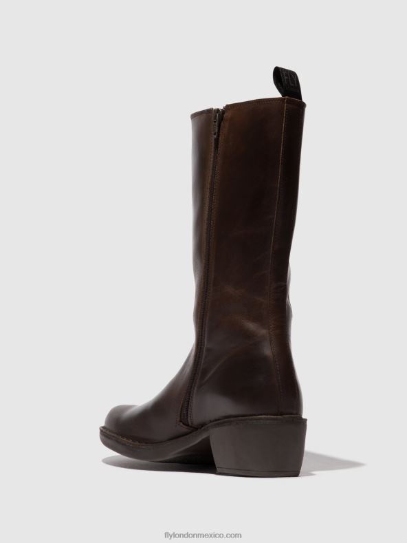 dk marrón 2LT8B303 botas con cremallera mada081 Fly London mujer