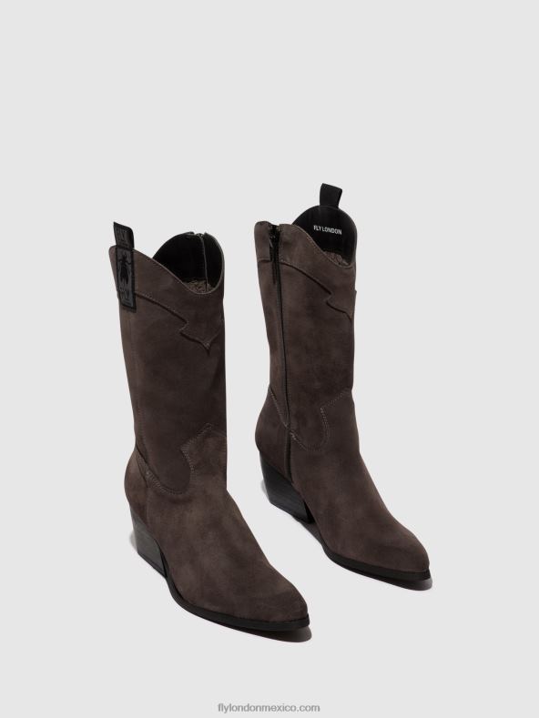 gris 2LT8B294 botas con cremallera teke906 Fly London mujer