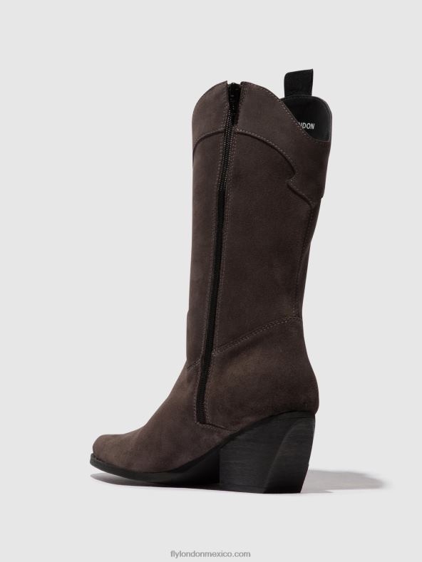 gris 2LT8B294 botas con cremallera teke906 Fly London mujer