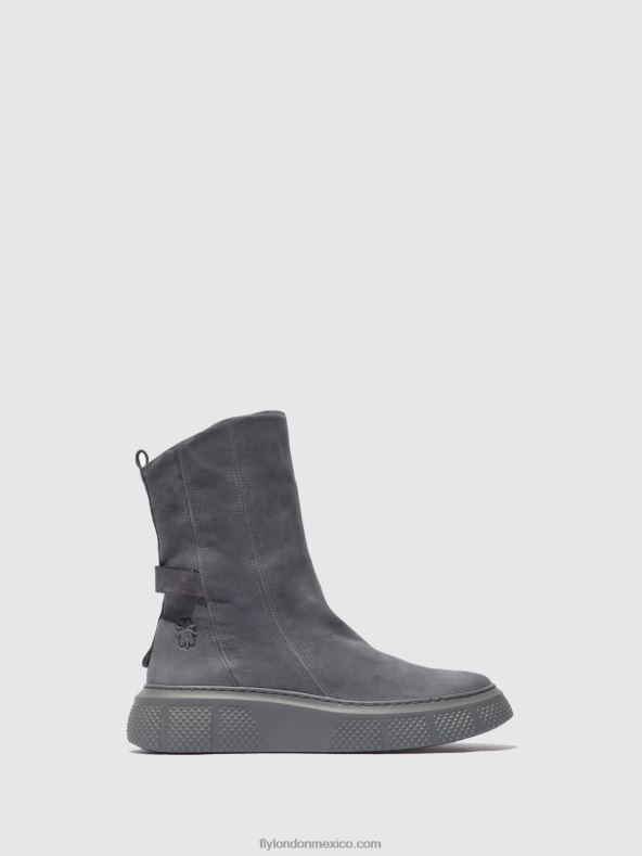 gris azul sorano 2LT8B323 botas con cremallera esen485 Fly London mujer