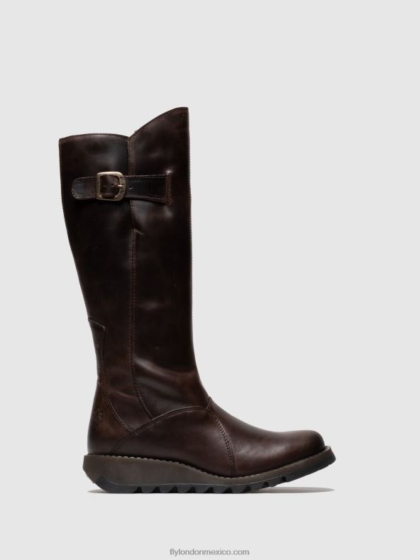 marrón 2LT8B342 botas con cremallera mol 2 dk Fly London mujer