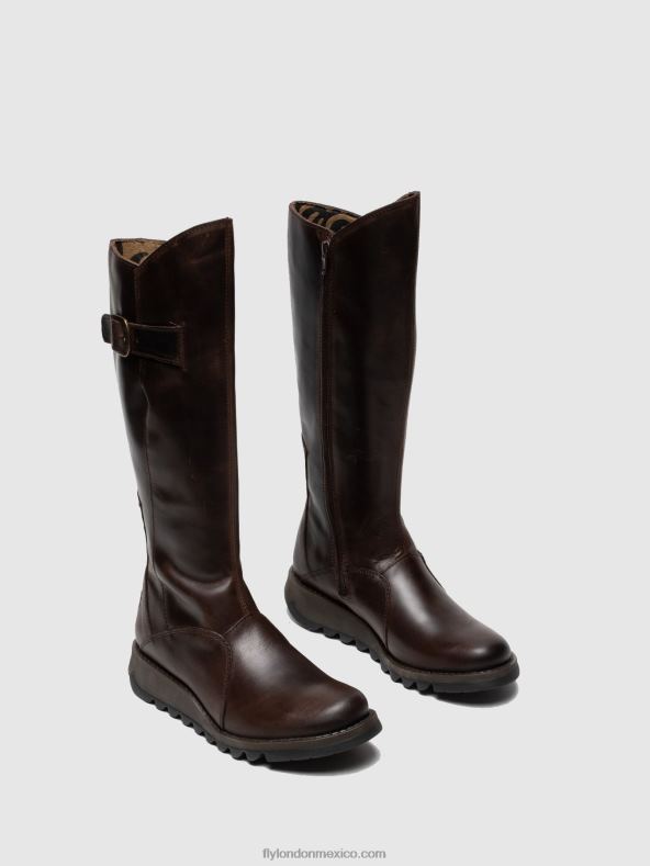 marrón 2LT8B342 botas con cremallera mol 2 dk Fly London mujer