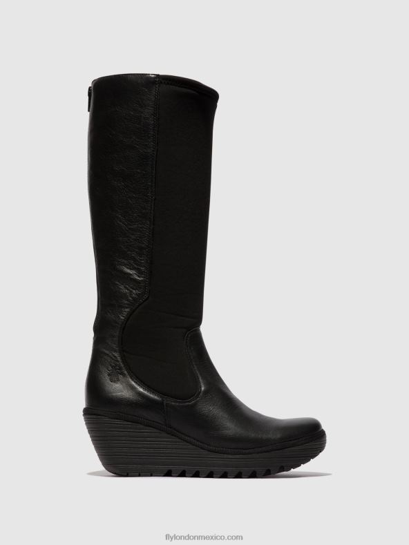 negro 2LT8B295 botas con cremallera yoja401 Fly London mujer