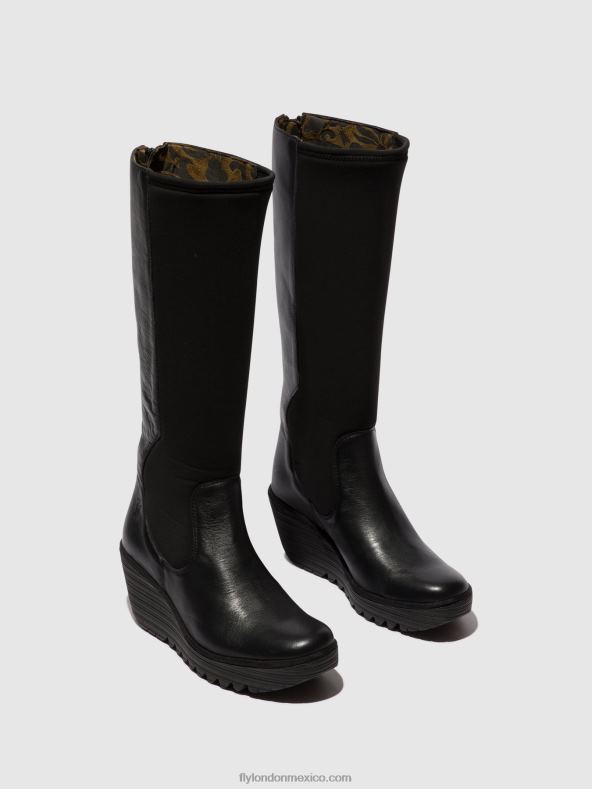 negro 2LT8B295 botas con cremallera yoja401 Fly London mujer