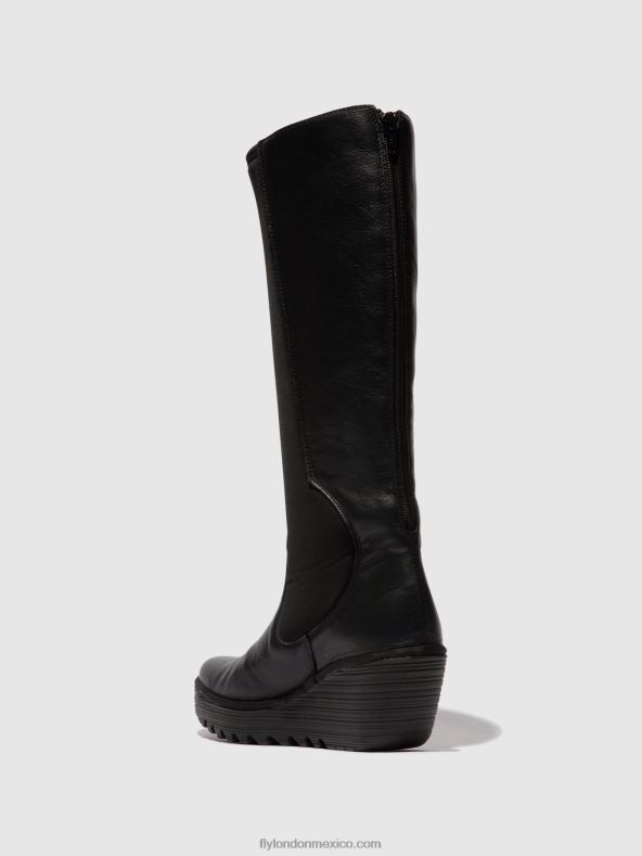 negro 2LT8B295 botas con cremallera yoja401 Fly London mujer