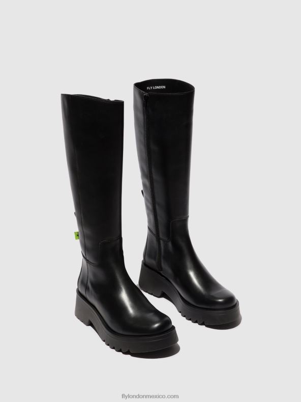 negro 2LT8B302 botas con cremallera mynt908 Fly London mujer