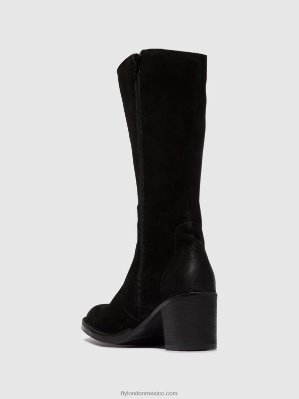 negro 2LT8B304 botas con cremallera balo096 Fly London mujer