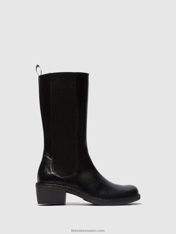 negro 2LT8B307 botas con cremallera mada081 Fly London mujer