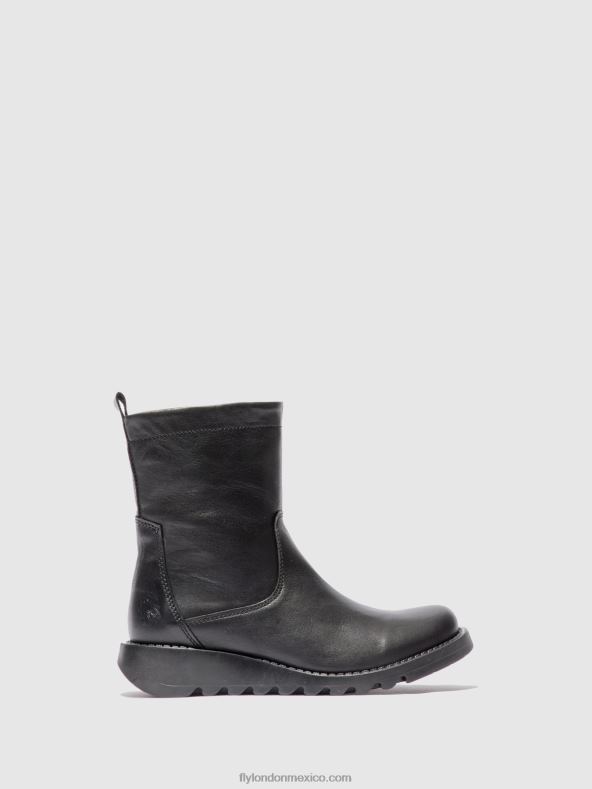 terciopelo negro (negro) 2LT8B317 botas con cremallera sauk794 Fly London mujer