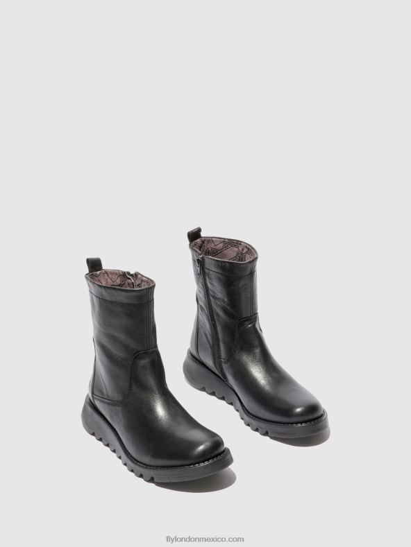 terciopelo negro (negro) 2LT8B317 botas con cremallera sauk794 Fly London mujer