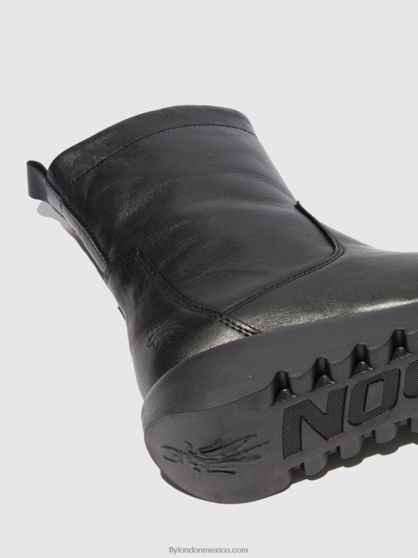 terciopelo negro (negro) 2LT8B317 botas con cremallera sauk794 Fly London mujer