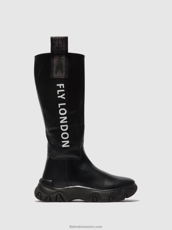tunder negro 2LT8B312 botas con cremallera febe886 Fly London mujer
