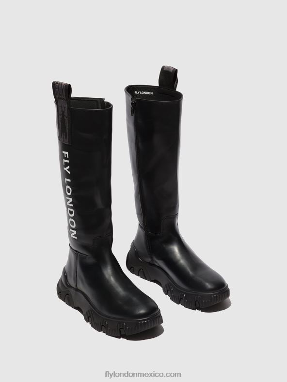tunder negro 2LT8B312 botas con cremallera febe886 Fly London mujer