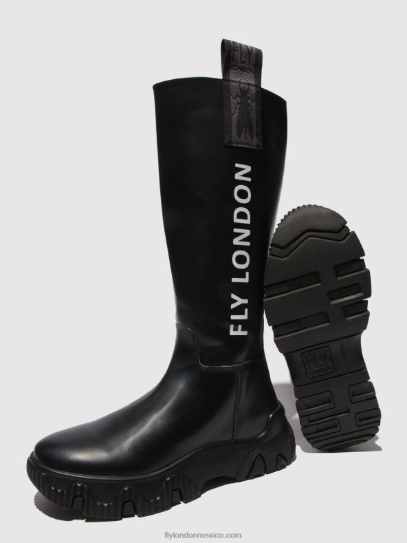 tunder negro 2LT8B312 botas con cremallera febe886 Fly London mujer