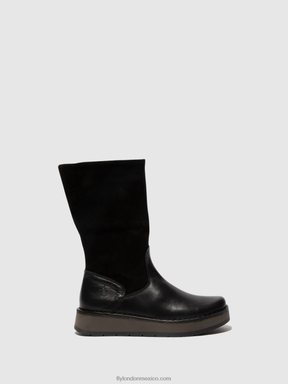 verde negro) 2LT8B297 botas con cremallera rula083 Fly London mujer