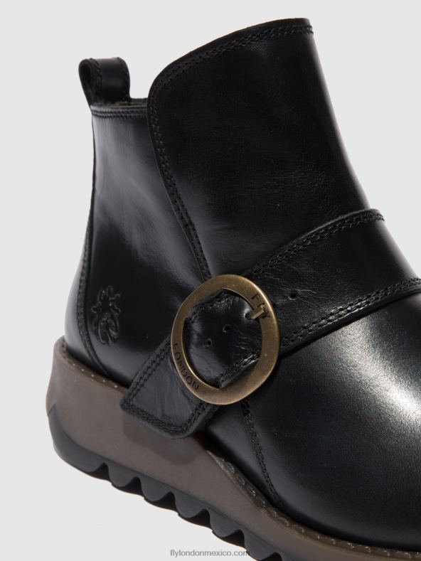 alfombra negra 2LT8B337 botas hebilla sias812 Fly London mujer