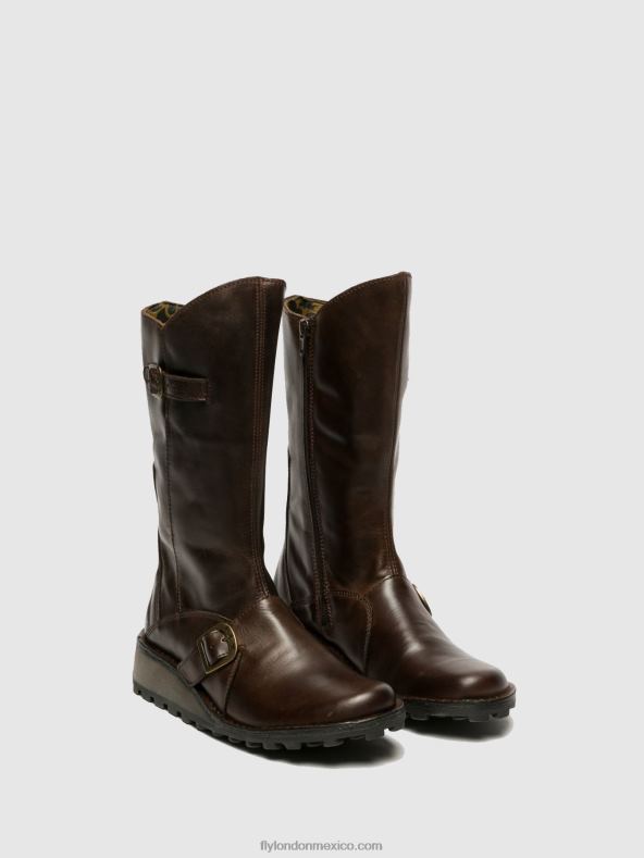 marrón 2LT8B343 botas con hebilla mes dk Fly London mujer