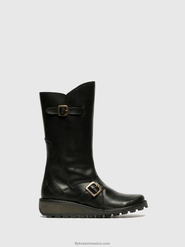 negro 2LT8B344 hebilla botas mes Fly London mujer