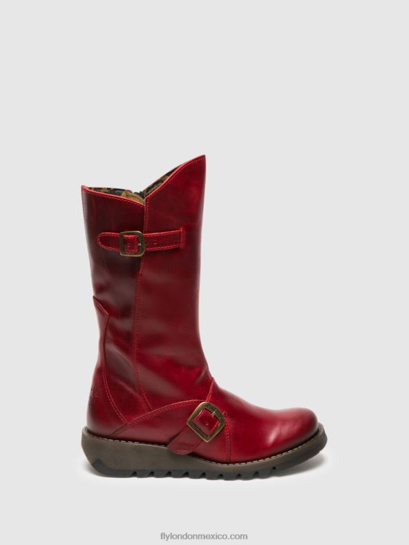 rojo 2LT8B345 hebilla botas mes 2 Fly London mujer