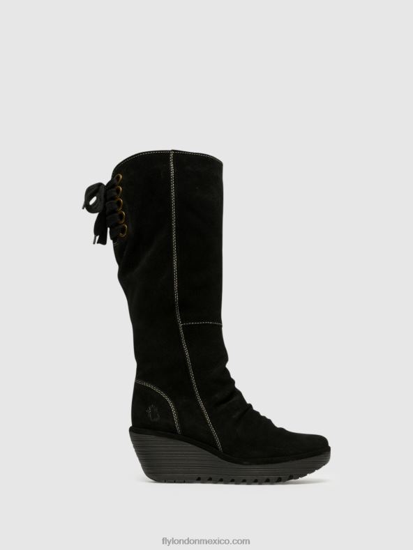 negro 2LT8B354 botas altas yust Fly London mujer