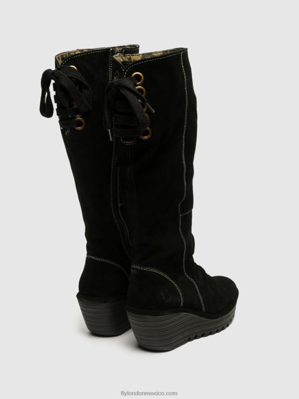 negro 2LT8B354 botas altas yust Fly London mujer