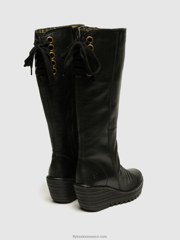negro 2LT8B355 botas altas yust Fly London mujer