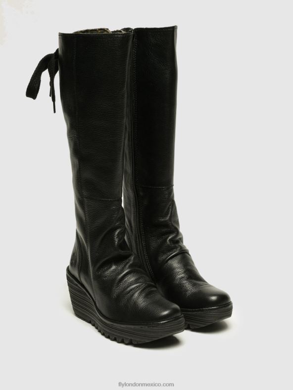 negro 2LT8B355 botas altas yust Fly London mujer