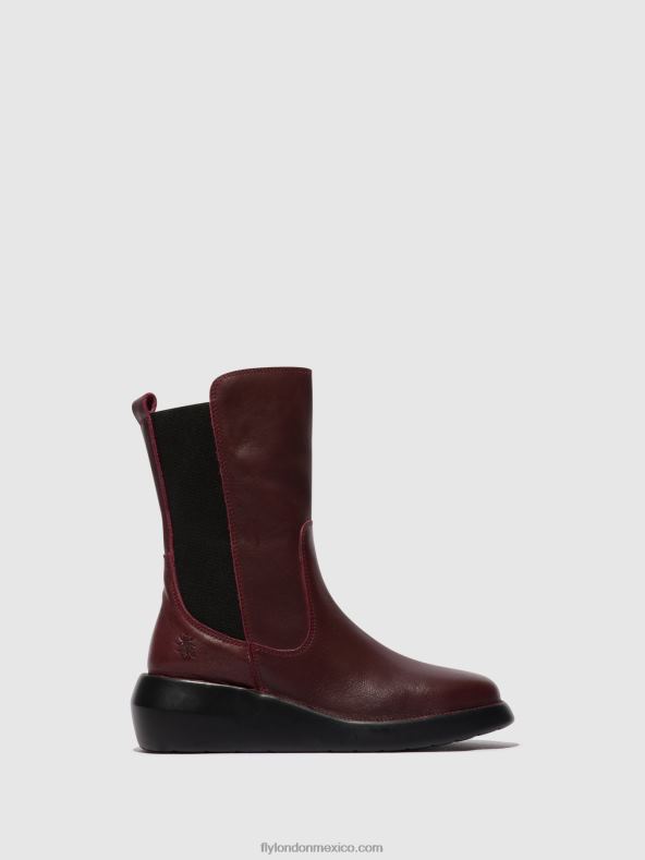 Burdeos 2LT8B64 botines con cremallera brin516 Fly London mujer