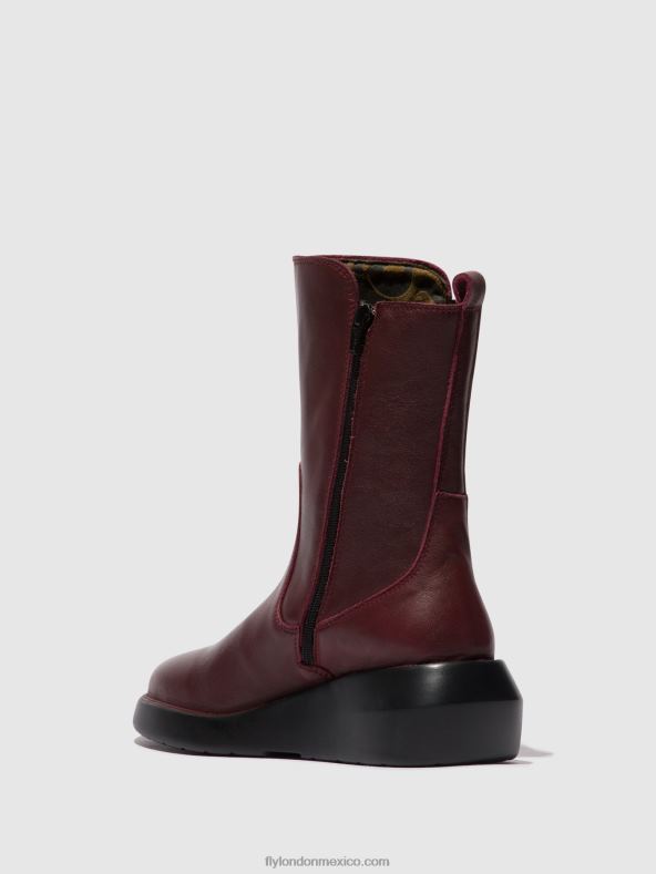 Burdeos 2LT8B64 botines con cremallera brin516 Fly London mujer