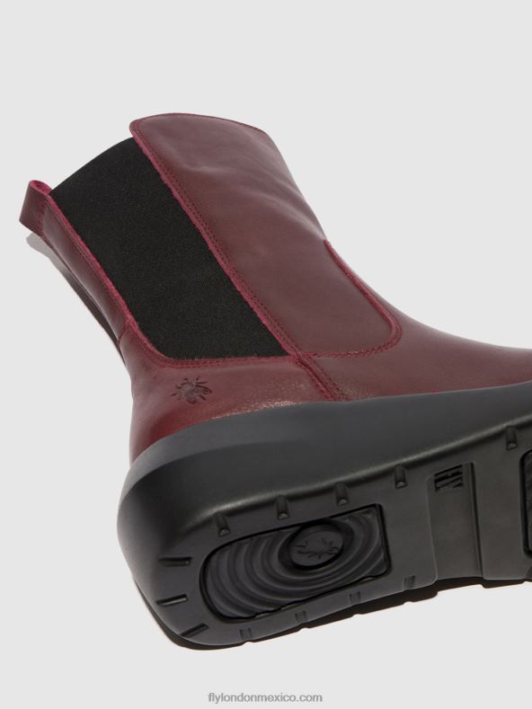 Burdeos 2LT8B64 botines con cremallera brin516 Fly London mujer