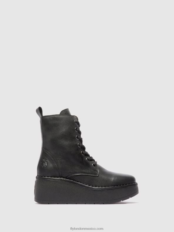 Verona negro 2LT8B199 botines con cordones hepe239 Fly London mujer