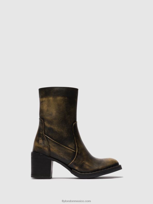 aceituna 2LT8B67 botines con cremallera becy097 Fly London mujer