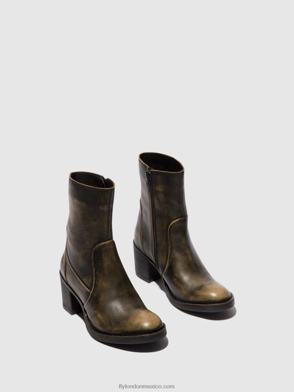 aceituna 2LT8B67 botines con cremallera becy097 Fly London mujer