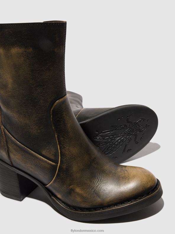 aceituna 2LT8B67 botines con cremallera becy097 Fly London mujer